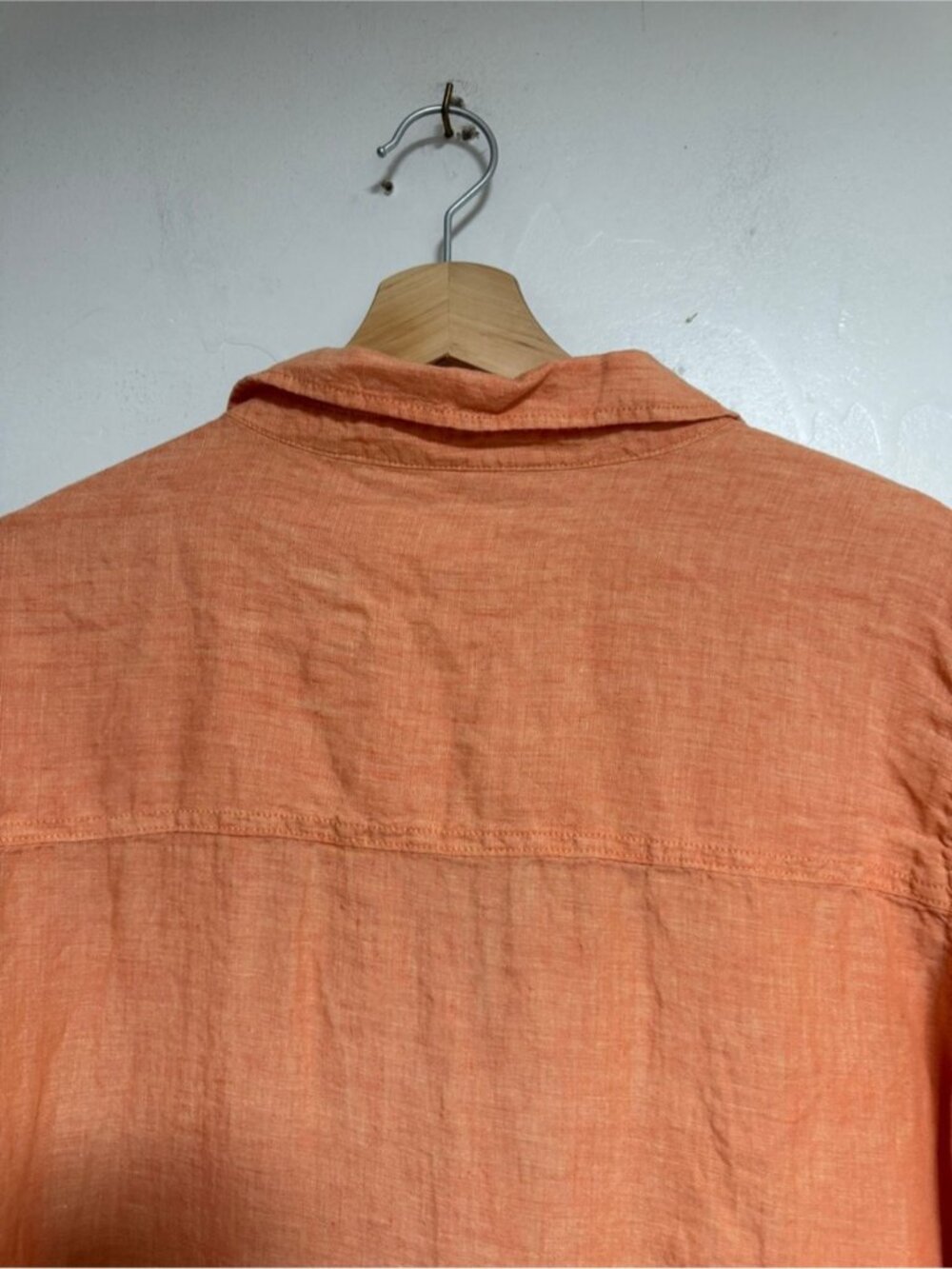 Sigrid Olsen 100% Linen Button Front Shirt Peach Orange Plus Size 2X - Picture 8 of 9